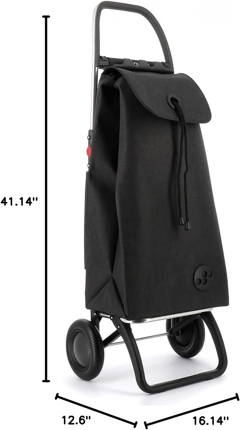 ROLSER I-Max Tweed 2 Wheel Foldable Shopping Trolley - Black - Image 5